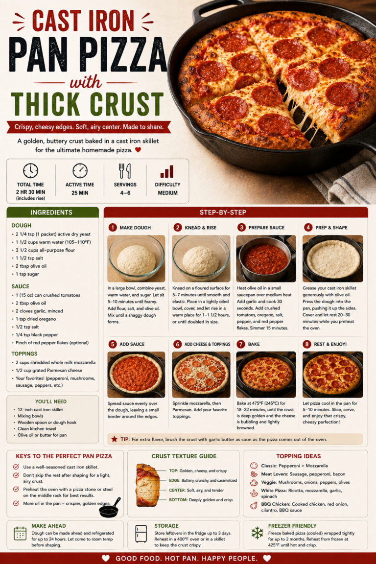 Cast Iron Pan Pizza with Thick Crust