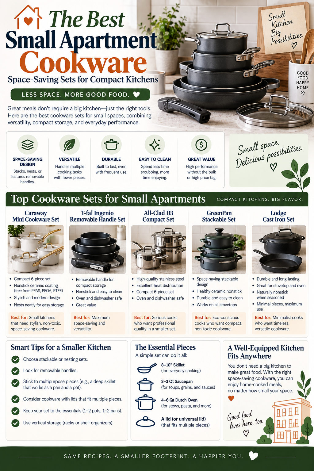 Best Small Apartment Cookware: Space-Saving Sets for Compact Kitchens — featured guide image