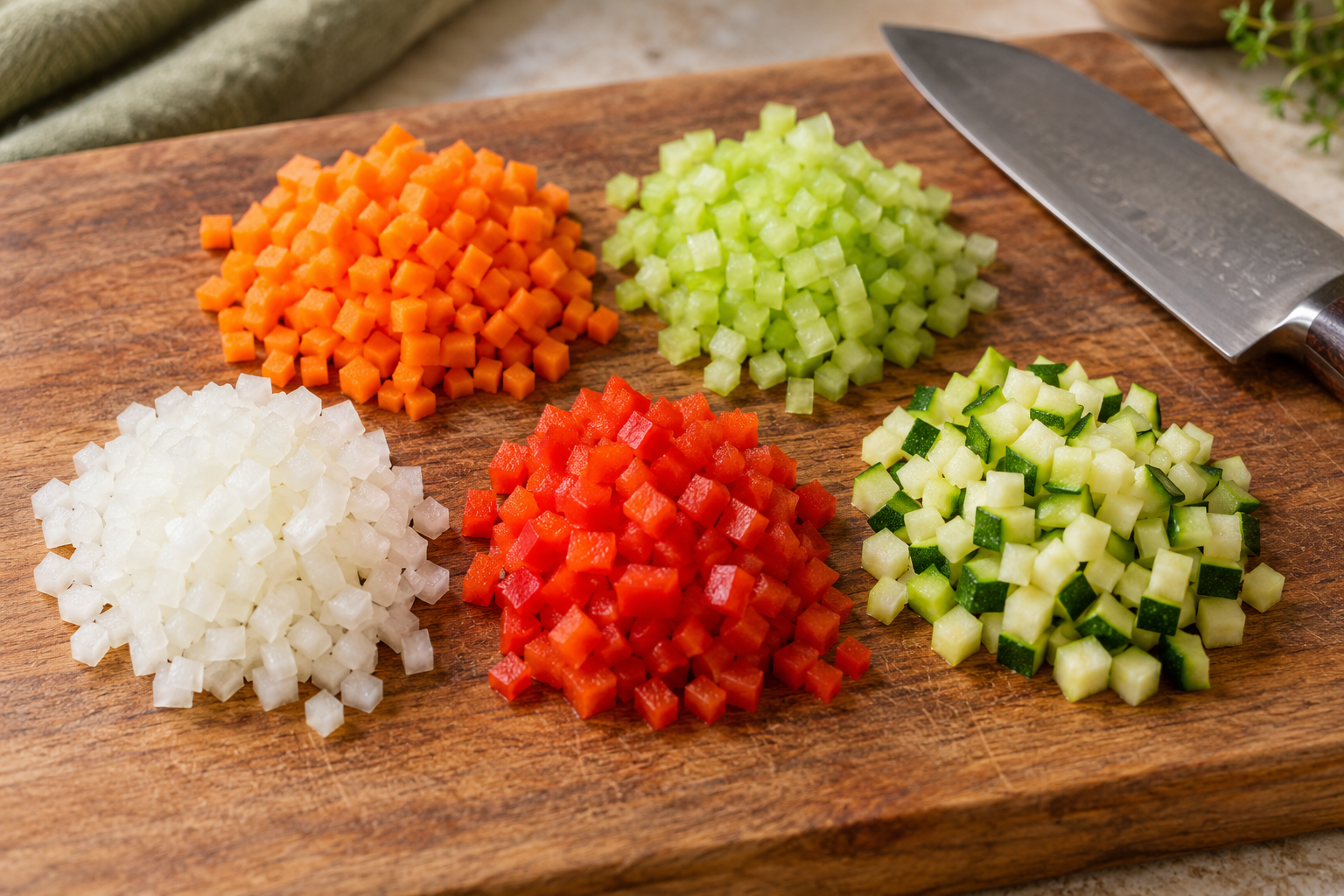 Perfect Brunoise Vegetable Dice