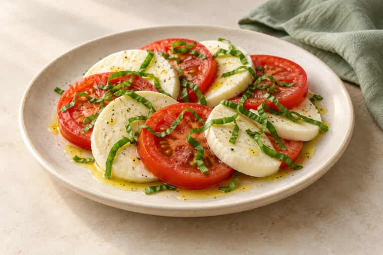 Chiffonade Basil for Caprese Salad