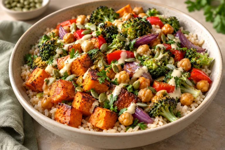 Weekly Meal Prep Bowl with Grains and Roasted Vegetables