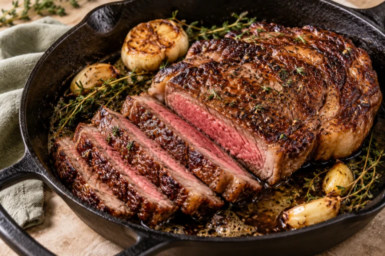 Cast Iron Seared Ribeye Steak