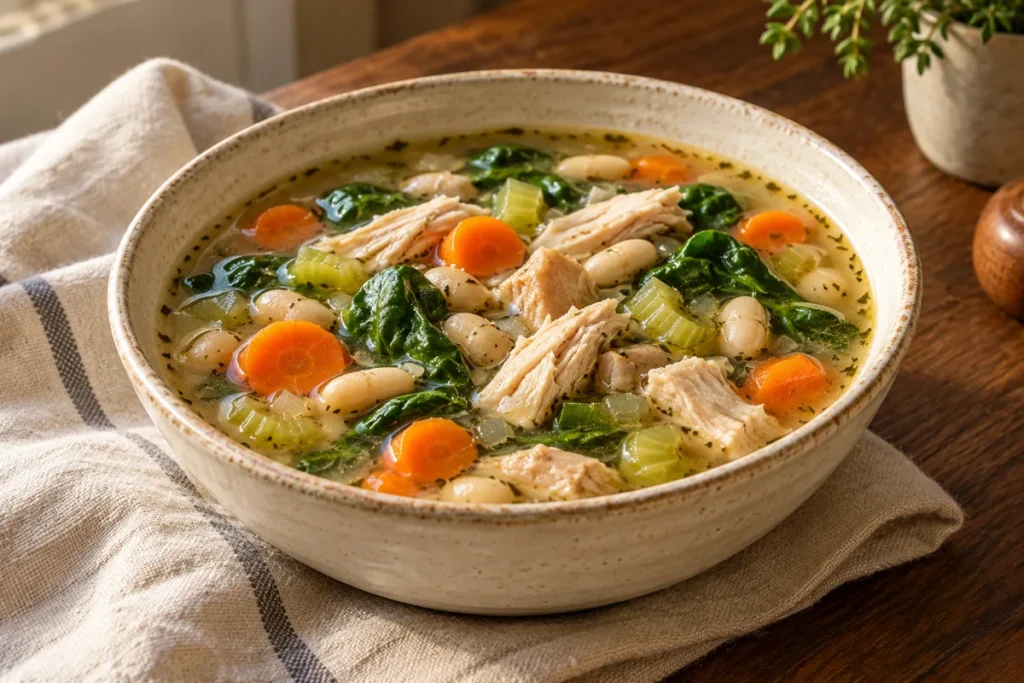 Leftover Turkey & White Bean Soup — finished-dish illustration