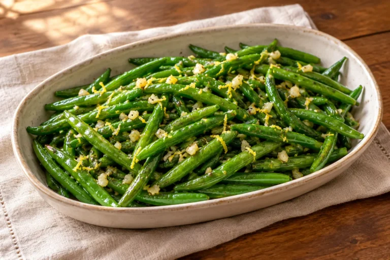 Lemon-Garlic Green Beans — finished-dish illustration