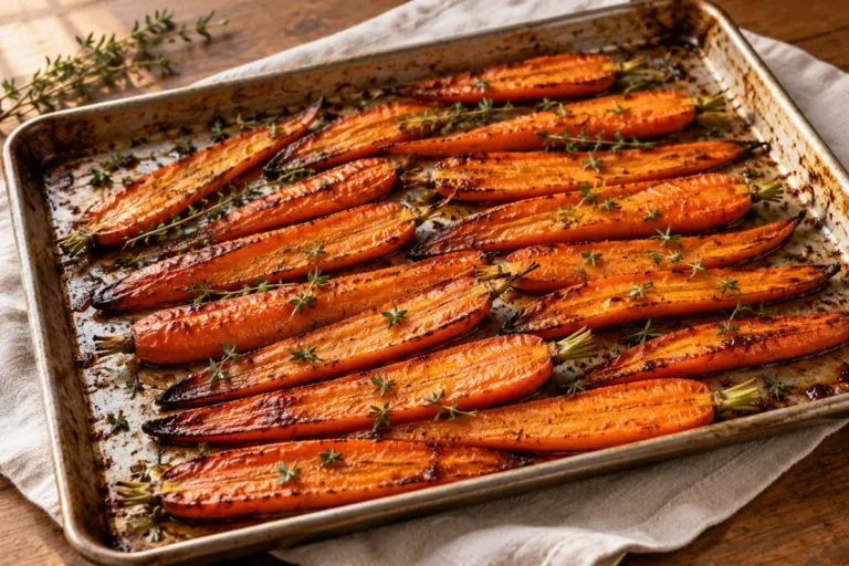 Maple-Thyme Roasted Carrots — finished-dish illustration