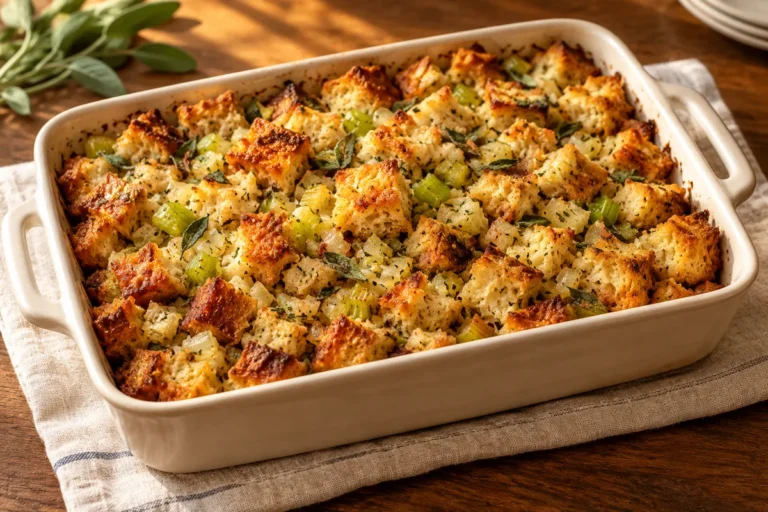 Sage & Celery Bread Stuffing — finished-dish illustration